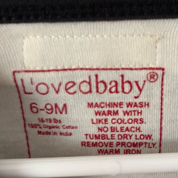 L’ovedbaby White/Black Stripped Footed Outfit Size 6-9 Months - Picture 6 of 7